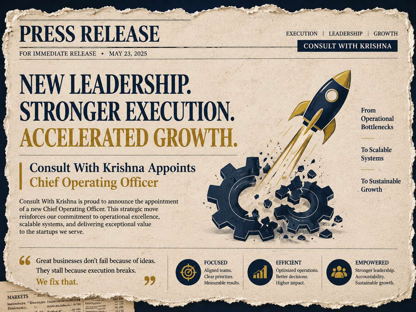 Krishna Kumar Launches Fractional Integrator & COO Service for Stalled Startups